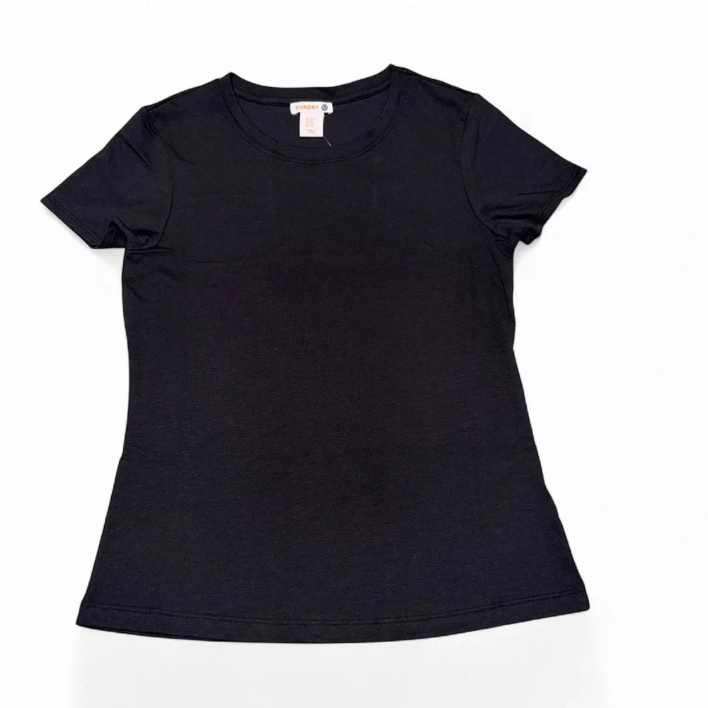 Sundry Black Tencel Modal Tee Shirt XS New With Tags Soft Luxury Basic - Picture 4 of 5